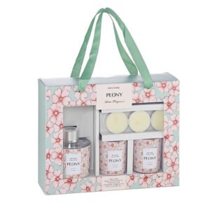 Gift Set με Αρωματικό Χώρου και Κεριά με Άρωμα Παιώνια