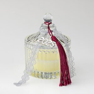 Γούρι 2025 Γυάλινη Φοντανιέρα με Κερί