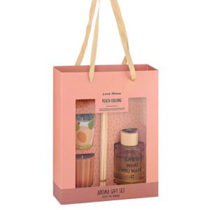 Gift Set με Αρωματικό Χώρου και Κεριά με Άρωμα Ουλόνγκ Ροδάκινο