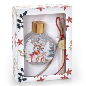 Αρωματικό Χώρου Peony Bouquet 50ml με Σχέδιο Ελαφάκι και Στικς σε Χάρτινο Κουτί
