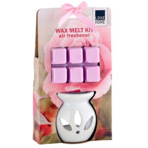 Gift Set με Βάση και Wax Melts με Άρωμα Τριαντάφυλλο