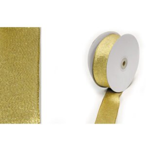 Χρυσή Κορδέλα Τσαλακωτή με Σύρμα 3.8cm x 25Y