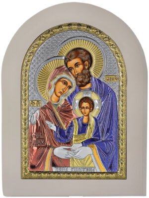 Ασημένια Εικόνα η Αγία Οικογένεια 25cmx33cm