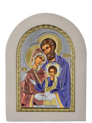 Ασημένια Εικόνα η Αγία Οικογένεια 20cmx26cm