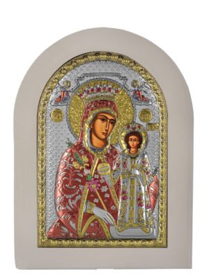 Ασημένια Εικόνα Παναγία Ρόδον το Αμάραντο 15cmx21cm