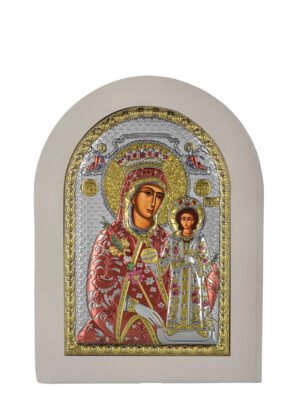Ασημένια Εικόνα Παναγία Ρόδον το Αμάραντο 10cmx14cm