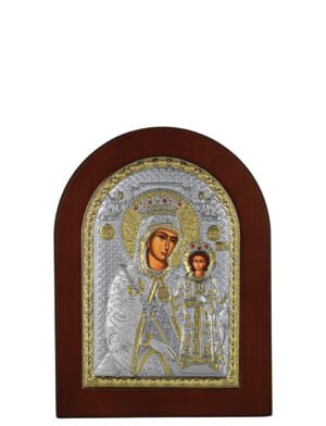 Ασημένια Εικόνα Παναγία Ρόδον το Αμάραντο 7.5cmx9.5cm