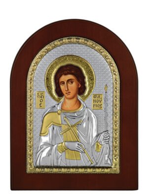 Ασημένια Εικόνα ο Άγιος Φανούριος 15cmx21cm