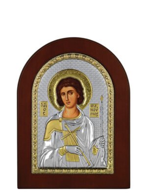Ασημένια Εικόνα ο Άγιος Φανούριος 10cmx14cm