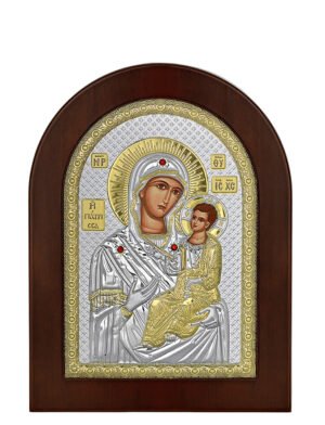 Ασημένια Εικόνα η Παναγία η Γιάτρισσα 15cmx21cm