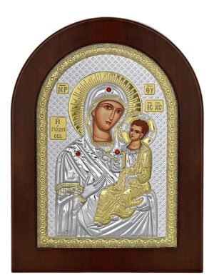 Ασημένια Εικόνα η Παναγία η Γιάτρισσα 20cmx26cm