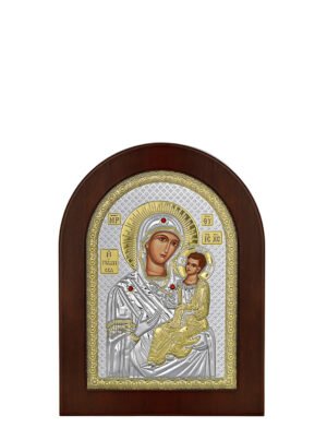 Ασημένια Εικόνα η Παναγία η Γιάτρισσα 7.5cmx9.5cm