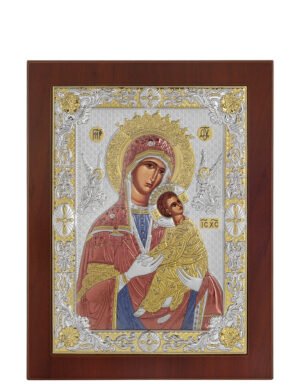 Ασημένια Εικόνα Παναγία η Αμόλυντος 20cmx26cm