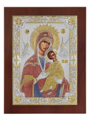 Ασημένια Εικόνα Παναγία η Αμόλυντος 24cmx32cm