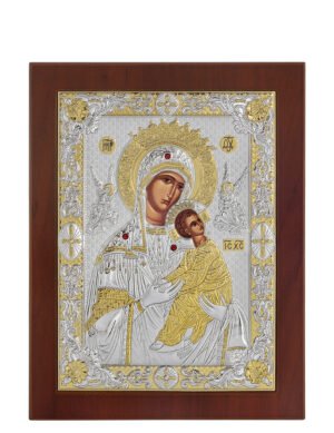 Ασημένια Εικόνα Παναγία η Αμόλυντος 20cmx26cm