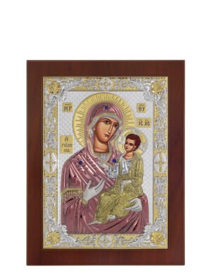 Ασημένια Εικόνα Παναγία η Γιάτρισσα 18cmx22cm