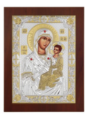 Ασημένια Εικόνα Παναγία η Γιάτρισσα 24cmx32cm