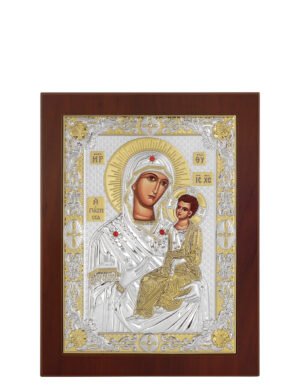 Ασημένια Εικόνα Παναγία η Γιάτρισσα 18cmx22cm
