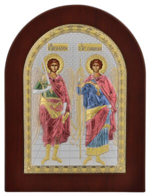 Ασημένια Εικόνα οι Άγιοι Ταξιάρχες 15cmx21cm