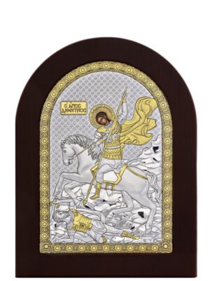 Ασημένια Εικόνα ο Άγιος Δημήτριος 15cmx21cm
