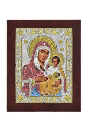 Ασημένια Εικόνα Παναγία η Ιεροσολυμίτισσα 20cmx26cm