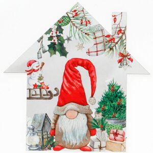 Εκτυπωμένο Ξύλινο Διακοσμητικό Σπίτι με Νάνο 15cm