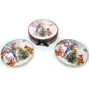 Χριστουγεννιάτικο Σετ με Δύο Πορσελάνινα Πιάτα με Κουτί Δώρου