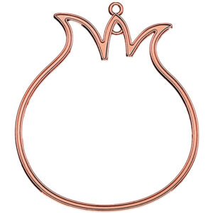 Ροζ Χρυσό Μεταλλικό Ρόδι με Τρύπες 7cm x 8cm