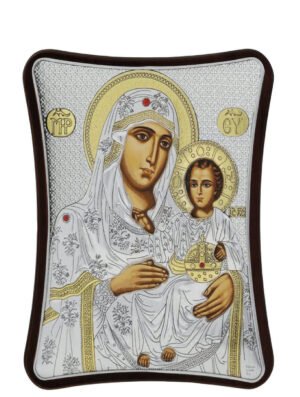 Ασημένια Εικόνα Παναγία Ιεροσολυμίτισσα 12cmx15cm