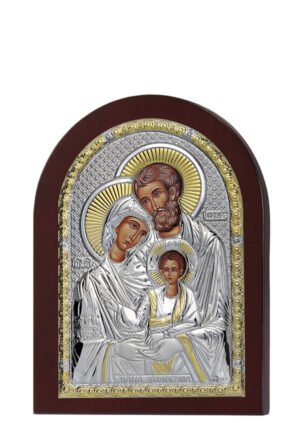 Ασημένια Εικόνα η Αγία Οικογένεια 10cmx14cm