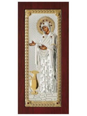 Ασημένια Εικόνα η Παναγία η Γερόντισσα 16.5cmx37cm