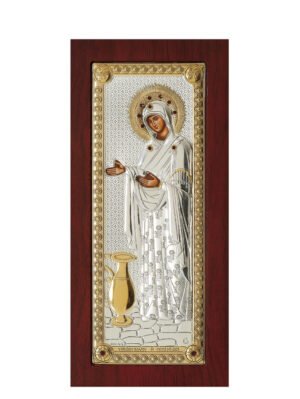 Ασημένια Εικόνα η Παναγία η Γερόντισσα 14cmx29.5cm