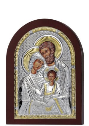 Ασημένια Εικόνα η Αγία Οικογένεια 20cmx26cm