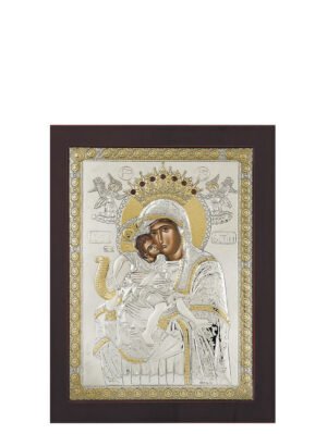 Ασημένια Εικόνα Παναγία Άξιον Εστί 10cmx14cm