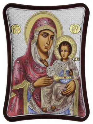 Ασημένια Εικόνα Παναγία Ιεροσολυμίτισσα 15cmx20cm