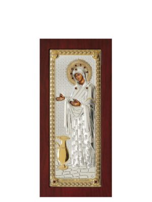 Ασημένια Εικόνα η Παναγία η Γερόντισσα 11cmx23cm