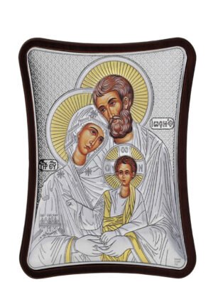 Ασημένια Εικόνα η Αγία Οικογένεια 12cmx15cm