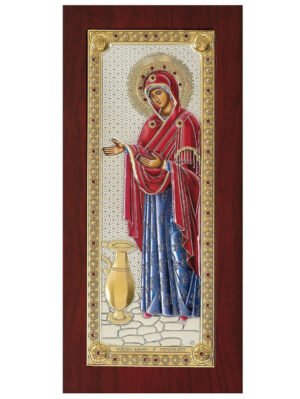 Ασημένια Εικόνα η Παναγία η Γερόντισσα 16.5cmx37cm