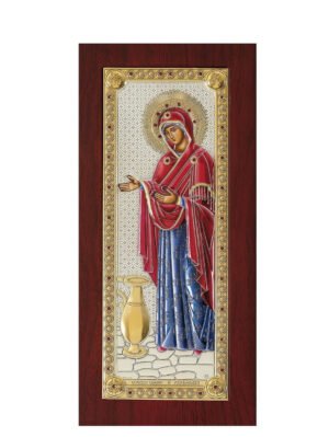 Ασημένια Εικόνα η Παναγία η Γερόντισσα 14cmx29.5cm