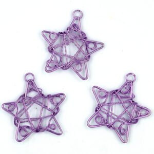 Μωβ Μεταλλικό Αστέρι με Τρύπα 4cm