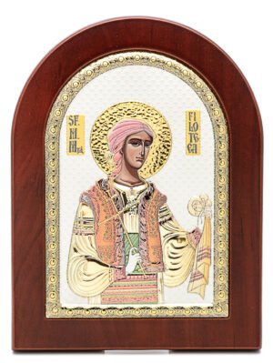 Ασημένια Εικόνα η Αγία Φιλοθέη 15cmx21cm