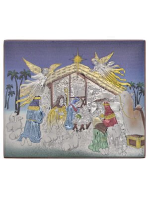 Ασημένια Εικόνα η Φάτνη 13.5cmx11cm