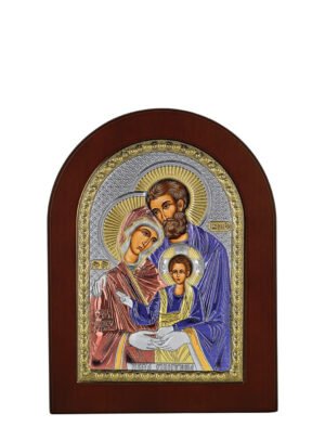 Ασημένια Εικόνα η Αγία Οικογένεια 10cmx14cm