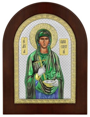 Ασημένια Εικόνα η Αγία Παρασκευή 15cmx21cm