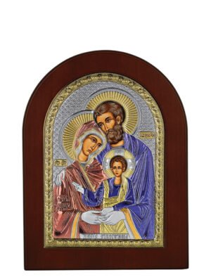 Ασημένια Εικόνα η Αγία Οικογένεια 15cmx21cm