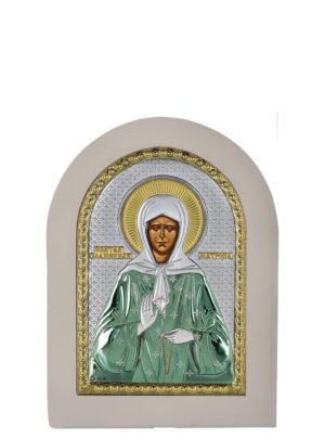 Ασημένια Εικόνα Αγία Ματρώνα 7.5cmx9.5cm