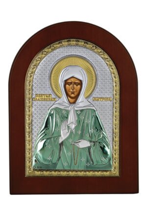 Ασημένια Εικόνα Αγία Ματρώνα 15cmx21cm