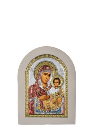 Ασημένια Εικόνα Παναγία Ιεροσολυμίτισσα 7.5cmx9.5cm