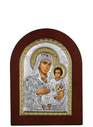 Ασημένια Εικόνα Παναγία Ιεροσολυμίτισσα 15cmx21cm