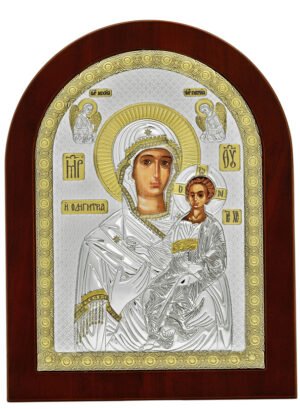 Ασημένια Εικόνα Παναγία η Οδηγήτρια 20cmx26cm